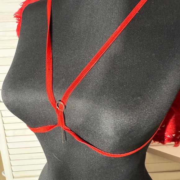 NWOT Handcrafted Feather Devil Angel Wings Costume Backpack-Style Red One Size - Picture 5 of 5